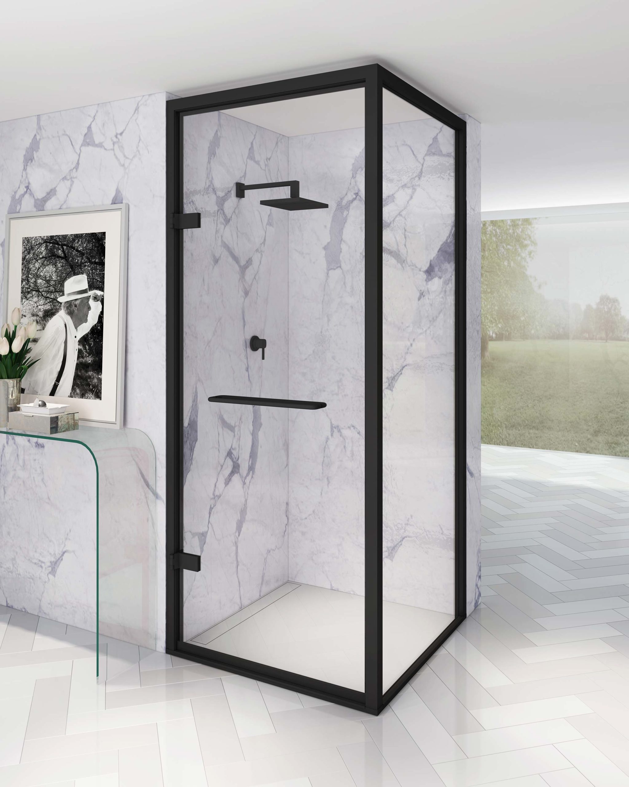 Constance Demi Framed corner shower enclosure
