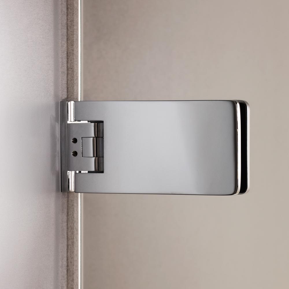 Frameless glass to wall shower hinge